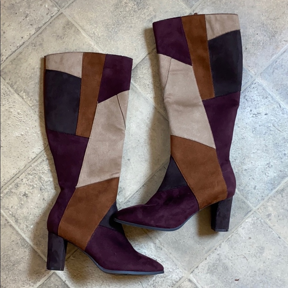 Amelia Grace Color Block Knee High Boots